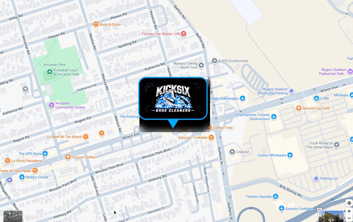 Map to KICK6IX &mdash; 626 Wilson Ave, Toronto. Tap for directions.